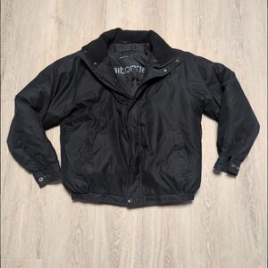 Claiborne Women's L Black Down Blend Puffer Jacket Winter Full Zip Size M